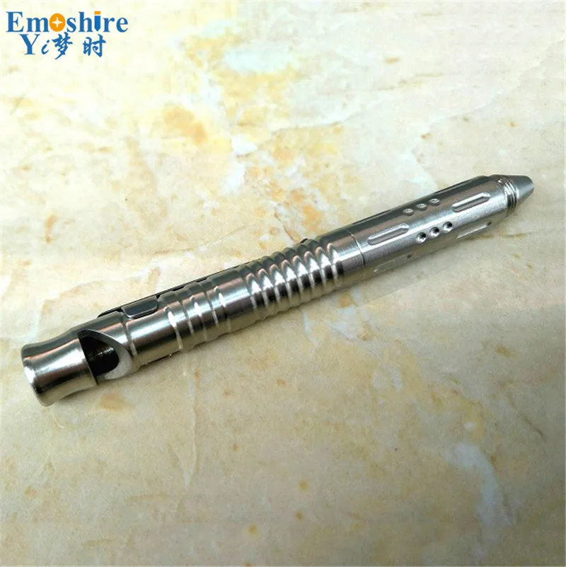 Emoshire Stainless steel whistle tactic pen tungsten steel defense pen assault pen anti-wolf survival key pen broken window pen attack head (4)
