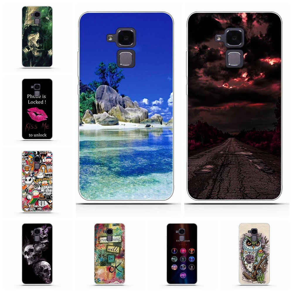 

For Huawei Honor 5C Case Ultra-thin Soft TPU Silicone For Huawei Honor 7 Lite Cover Sea Patterned For Huawei GT3 Coque Bumper