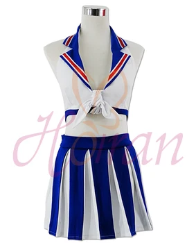 

Anime Japanese Super Sonic cosplay costume lolita kawaii cheering squad ver top +skirt set