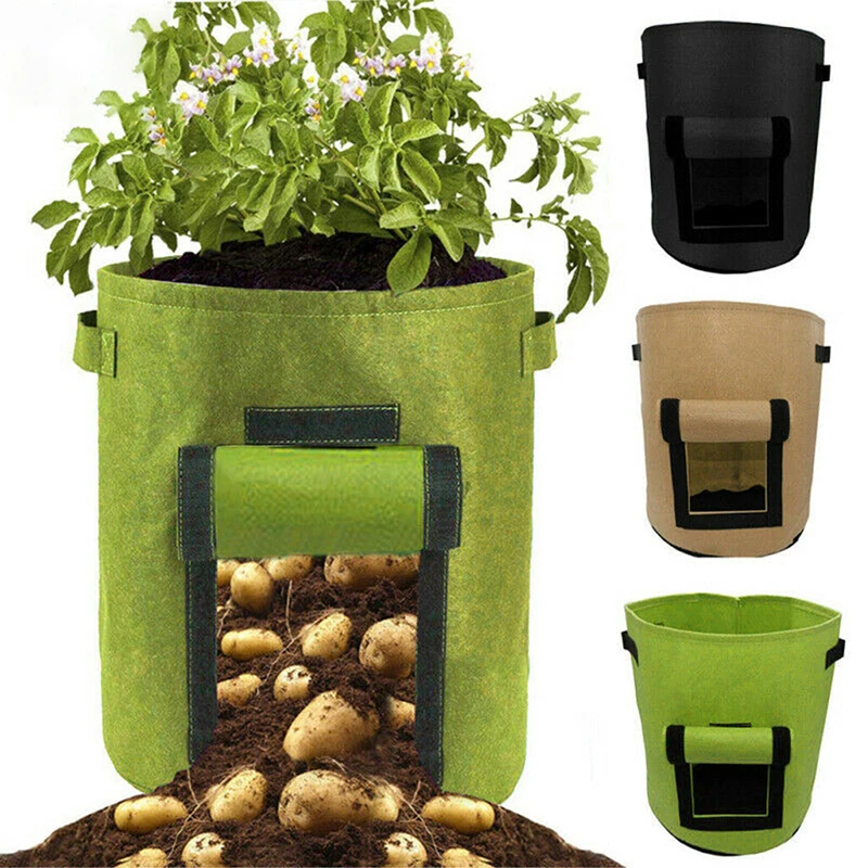 

Exquisite 4/7/10 Gallon Fabric Pot Plant Pouch Root Container Tomatoes Potatoes Grow Bags Tools Garden Pots Planters Supplies