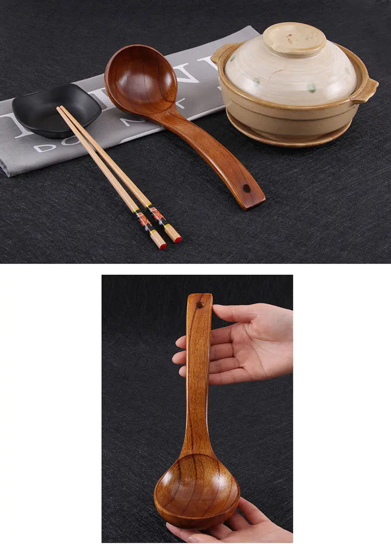 Вакуумная ложка для супа деревянная японская длинная ручка ложка для супа S/M/L Размер ложки кухонные инструменты столовые приборы кухонные принадлежности