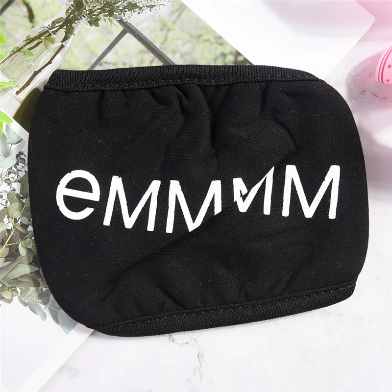 1PCS Anime Cotton Dustproof Mouth Face Mask Unisex Korean Kpop Black Bear Cycling Anti-Dust Cotton Facial Protective Cover Masks - Цвет: 01