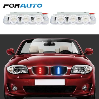 

FORAUTO Taillight Driving Lamp Universal 3 LED Strobe Light Car-styling Moto Stop Warning Lamp 1 Pair