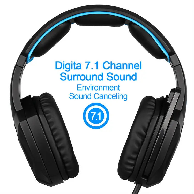 SADES Spirit Wolf 7.1 Surround Sound Stereo USB Gaming Headphone with Mic Breathing LED Light For PC Gamers Black BLUE AND RED (2)