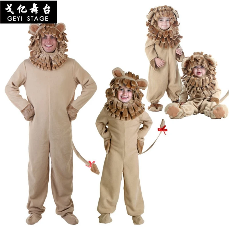 

Halloween children's cosplay costume Wizard of Oz, stage performance, adult children long haired lions costumes for kid adult