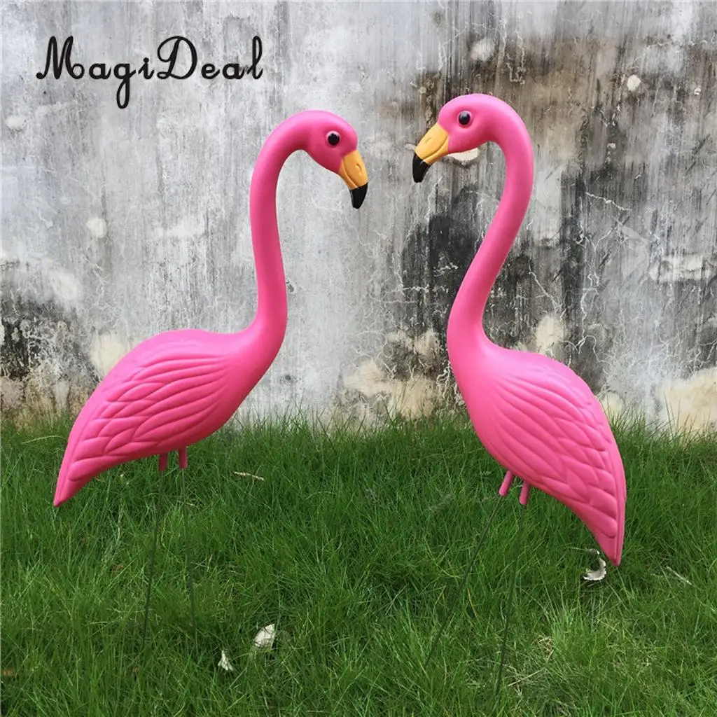 MagiDeal Realistic Large Pink Flamingo Garden Decoration Lawn Ornament Home Shelf Display Hand Craft Gift