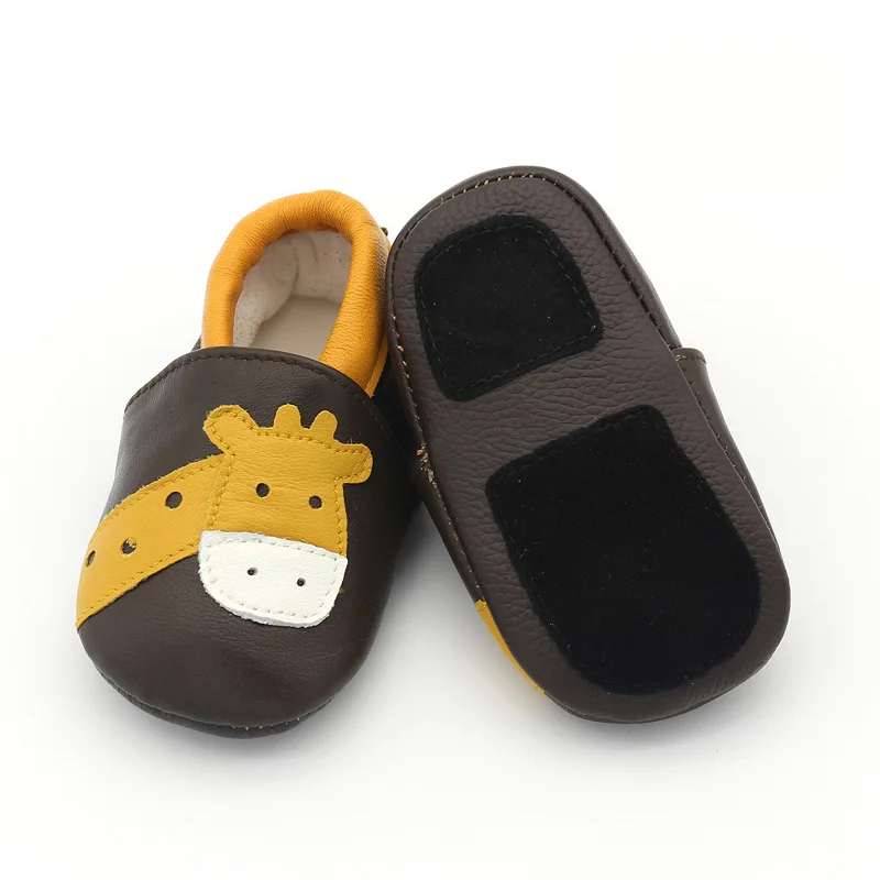 Детские мокасины из натуральной кожи с жирафом; детская обувь без застежки на мягкой подошве; обувь для маленьких девочек и мальчиков; обувь для малышей; 1 пара