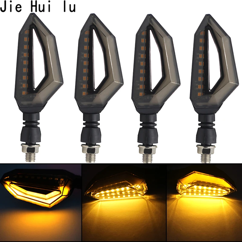 

2pcs/set Flowing Universal Motorcycle Turn Signal Indicators 18LED Blinkers Flexible Bendable Lamp Light