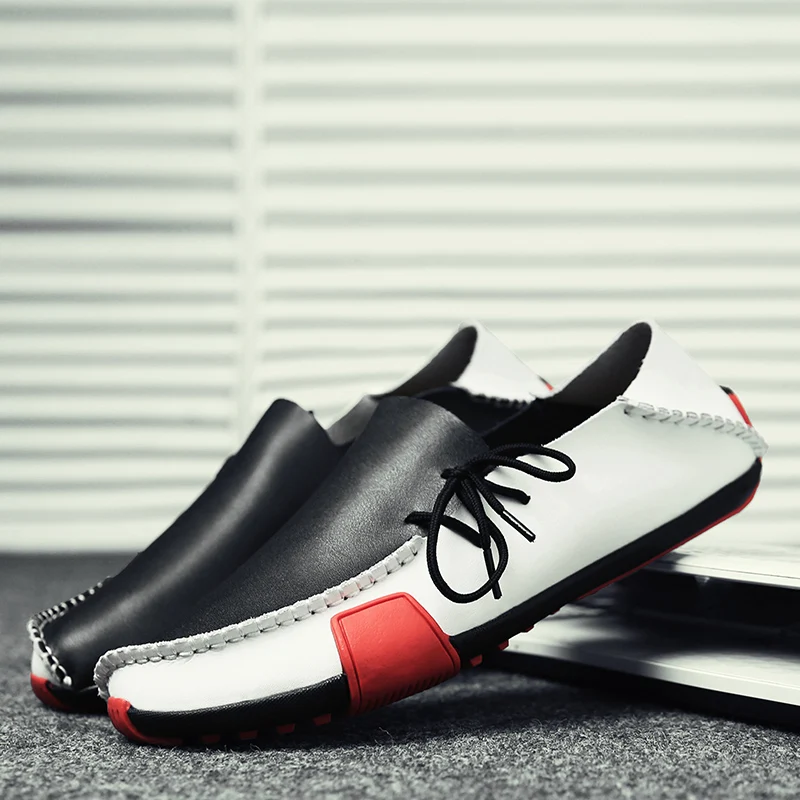 

Sneakers Men Summer Loafers Large Size 39-47 Male Casual Shoes Fashion Sneakers Mens Loafers Leather Italian Flat Sneaker