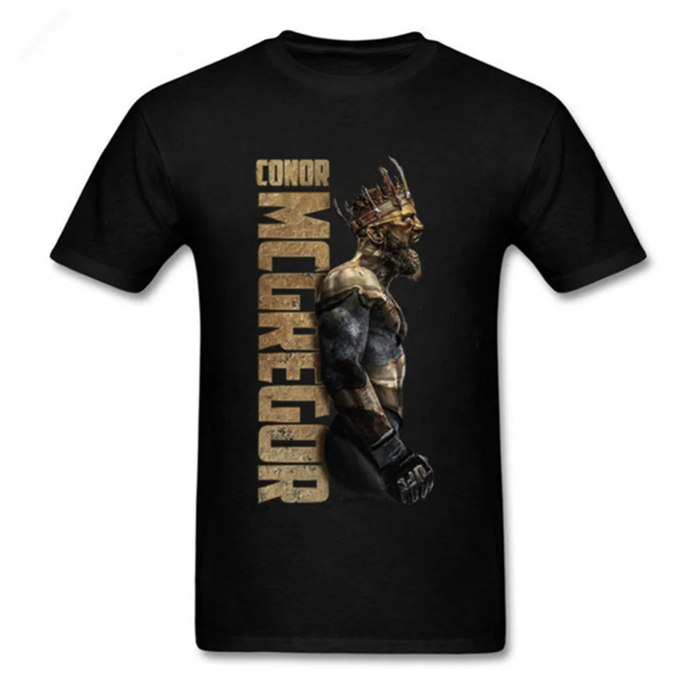 

2019 New Design T Shirts The King Of Conor Mcgregor MMA Featherweight Champion Men's Short Sleeve T Shirts 3XL Crazy UFC Shirt