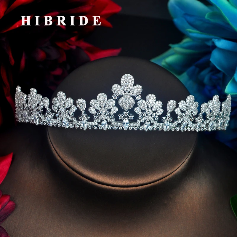 

HIBRIDE Beauty Flower Headband Tiaras For Women Bridal Hair Accessories Pageant Crown Fashion Jewelry Party Gifts C-79