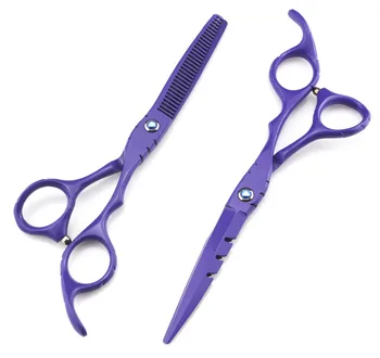 

professional 9cr13 6 & 5.5 inch Violet thinning shears cutting barber hair scissors set hairdressing scissors Free shipping