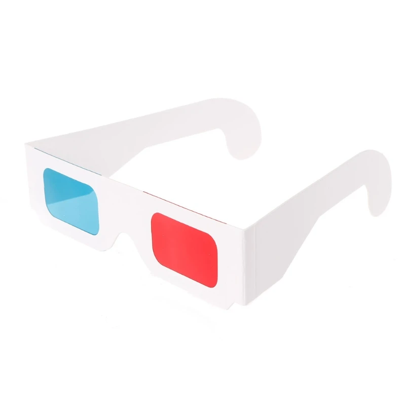 Universal White Frame Red Blue Anaglyph 3D Glasses For Movie Game DVD Video TV