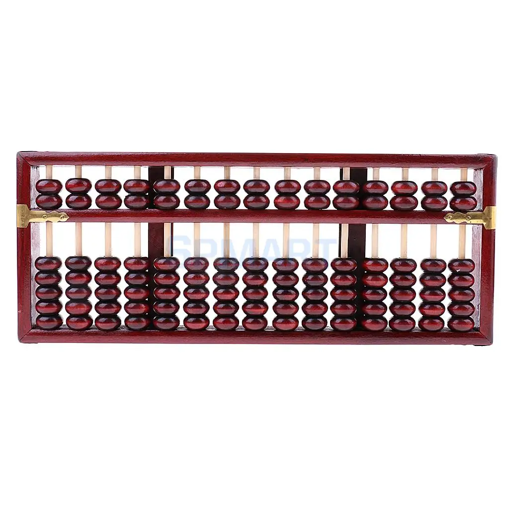 Vintage Wooden 15 Rods Arithmetic Abacus Chinese Calculation Tool for Children Adults Collectible Gift