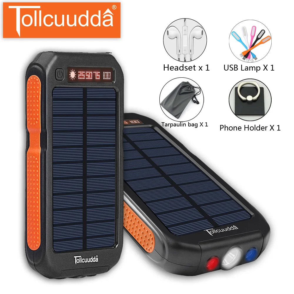 Tollcuudda солнечное зарядное устройство Внешний аккумулятор power bank телефон зарядка