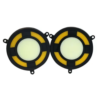 

2Pcs New Design Round LED Daytime Running Light White and Yellow COB DRL Auto Front Driving Fog Lamp with turn signal lights