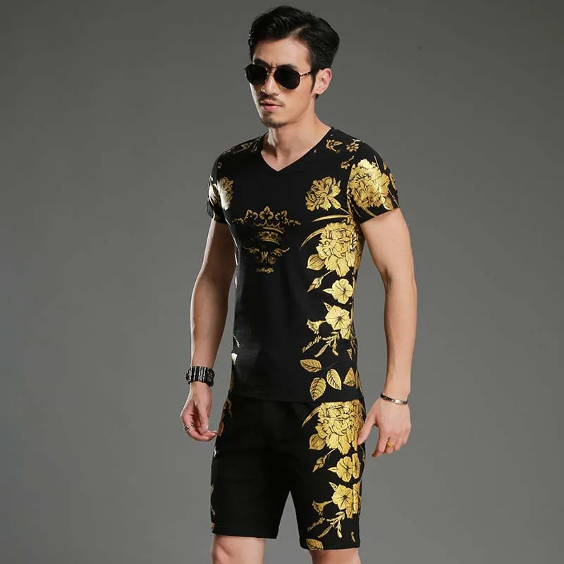 mens floral 2 piece tracksuit