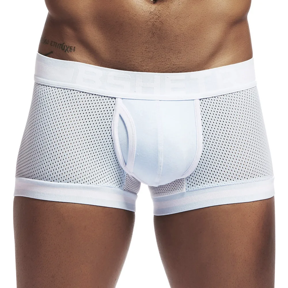 

Fashion Men Underwear BSHETR Brand 2018 New Male Mesh Boxers Shorts Sexy Slip Underpants Breathable Mens Boxer Panties Hot Sale
