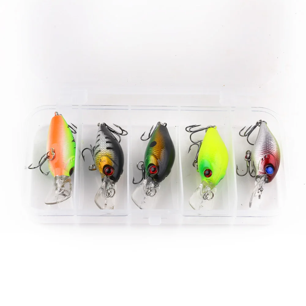 HENGJIA الصيد إغراء كيت البلاستيك Crankbait 4.2 جرام/50 ملليمتر المتذبذب 5 قطعة/الوحدة ل الصيد الطعم كرنك إيسكا الاصطناعي ل بايك