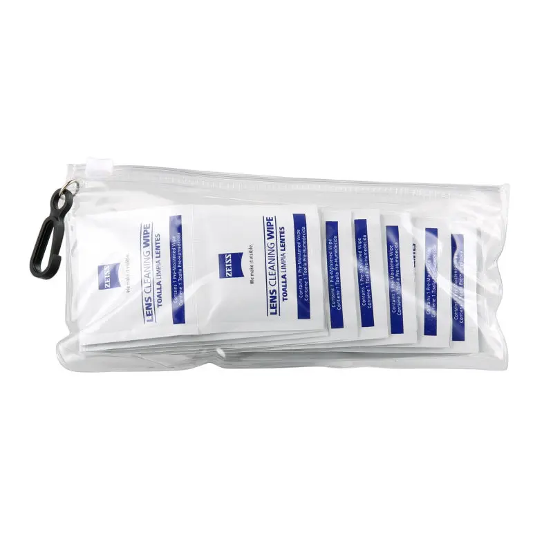 Неабразивные антистатические предварительно увлажненные салфетки для чистки очков из микрофибры ZEISS с сумкой для переноски(2 упаковки 20 салфеток