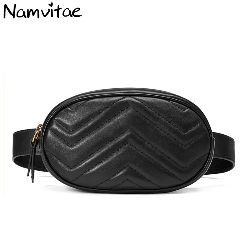 Namvitae Women Waist Bag Fanny Packs Lady's Belt Bags Famous Brand Leather Chest Shoulder Bag
