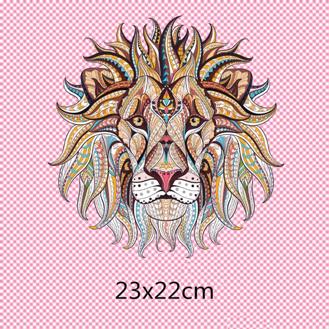 

Animal Lion Patch T-shirt Press Sticker Applique Washable Iron On Transfers Patches For Boy Man T Shirt Coat