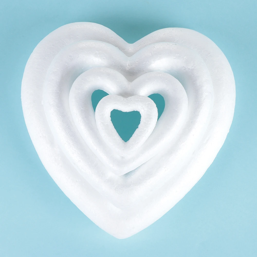 Wedding Valentine's Day Foam Ball White Hollow Heart Ornament Crafts Heart-shaped For DIY Christmas Party Decoration Supplies