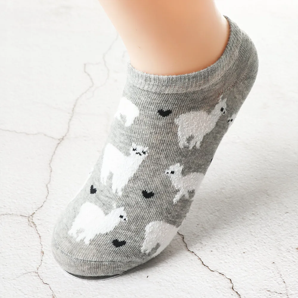 Короткие носки для взрослых, невидимые маленькие носки с сердечками, с изображением животных, для фермы, для животных, ламы, как пушистая Овечка, удобные, удобные, хлопковые