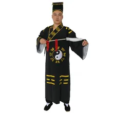 Пальто Тан костюм Тай даосские халаты wing chun кунг-фу Боевые искусства Униформа китайский стиль Костюмы Одежда черный желтый