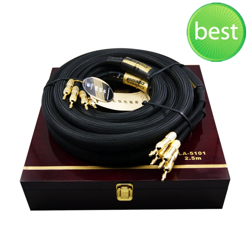 Choseal LA 5101 6N OCC Audiophile HIFI Speaker Cable 24K gold plated banana plug Top level