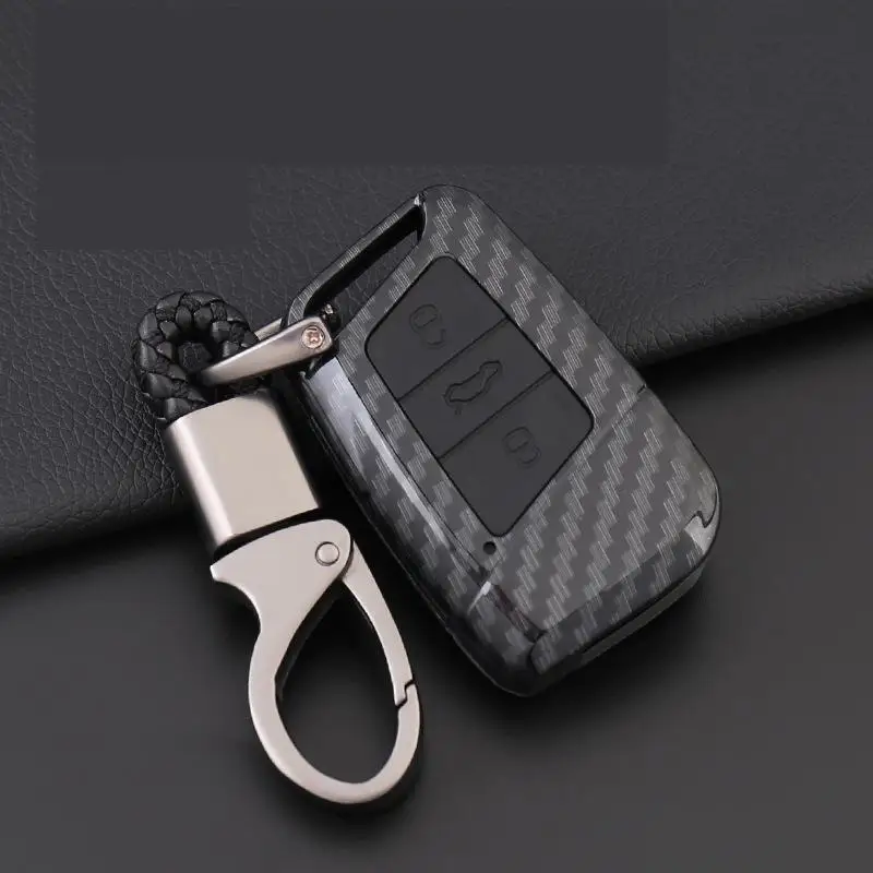 Carbon Fiber Key Case For Car 3 Buttons Vw New Magotan Skoda Superb Passat B8 A7 Golf car key cover | Автомобили и мотоциклы