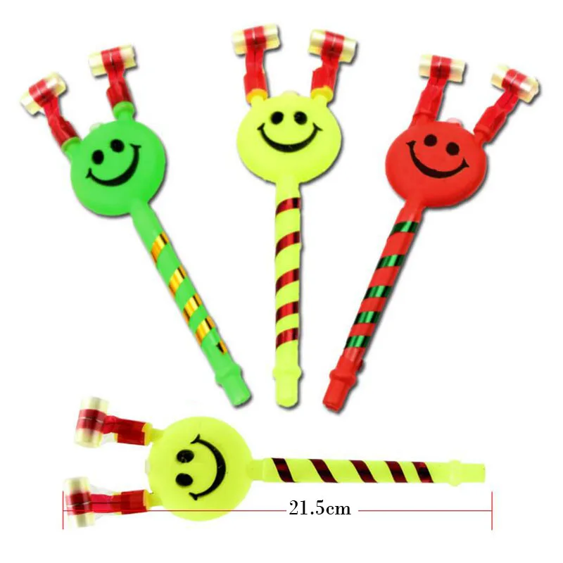 

10Pcs/lot Smiling face whistle blown Gags & Practical Jokes clown party party cheer props children's toy