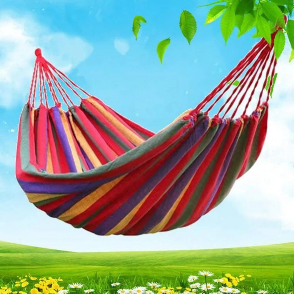 

Outdoor Canvas Camping Hammocks Garden Swing Hanging Chair Sleeping bed portable Travel hiking Hammock Blue Red 280*80cm