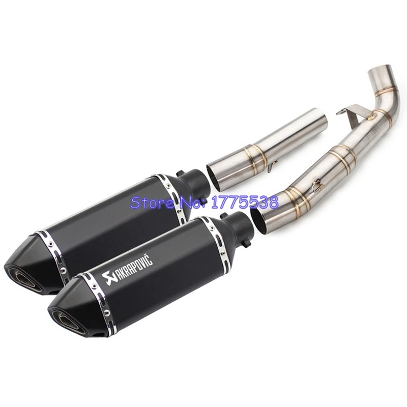 

Z1000 2007-2009 Motorcycle Akrapovic Exhaust Full System Link Pip Carbon Look Dual Muffler Exhaust Middle Pipe for Z1000 07-09