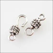 10 наборов Тибетский Серебряный тон баррель браслет переключить застежки разъемы