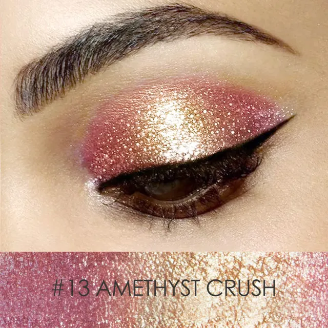 FOCALLURE 14 Colors Liquid Pigment Eyeshadow Ocean Light Waterproof Glitter Shimmer Highlighter Brighten Makeup Liquid Eyeshadow 13 AMETHYST CRUSH