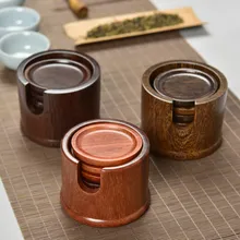 Изысканные эбеновые чашки для чая, бамбуковые твердые деревянные кружки, коврики, изоляционные аксессуары для чая кунг-фу