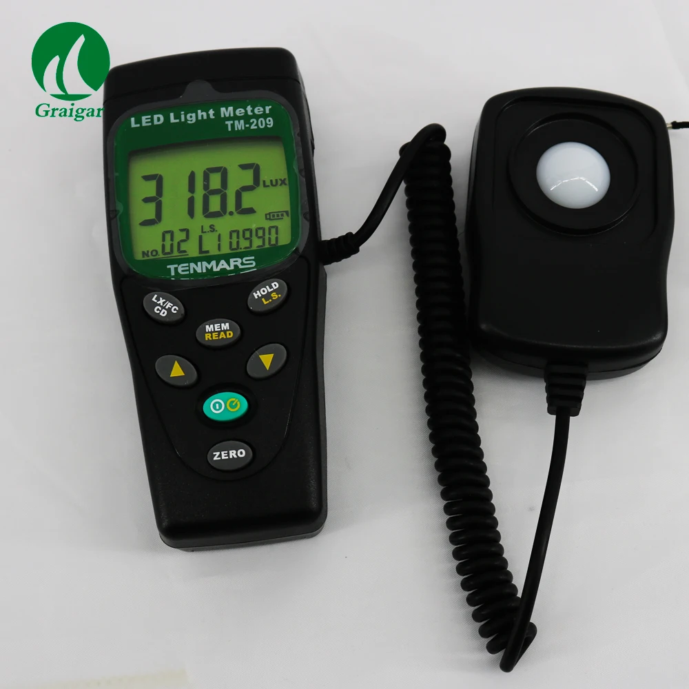 

TENMARS TM-209 Digital LED Light Level Meter 400,000 Lux FC measuring Lux meter