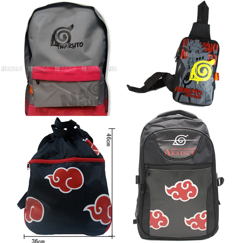 Anime Naruto Leaf Village Shippuden Canvas Backpack Sling Bag Cosplay