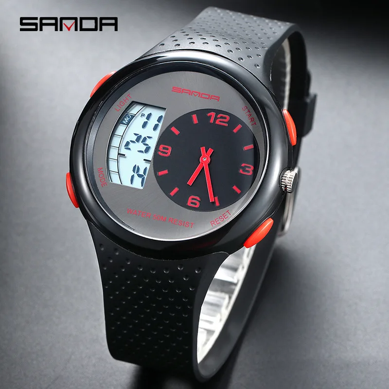 

Best-seller Watches Big Dial Mens Watches Luxury Brand Sports Men's Hand Clock Digital Watch Red Cheap Electronic Wrist watch