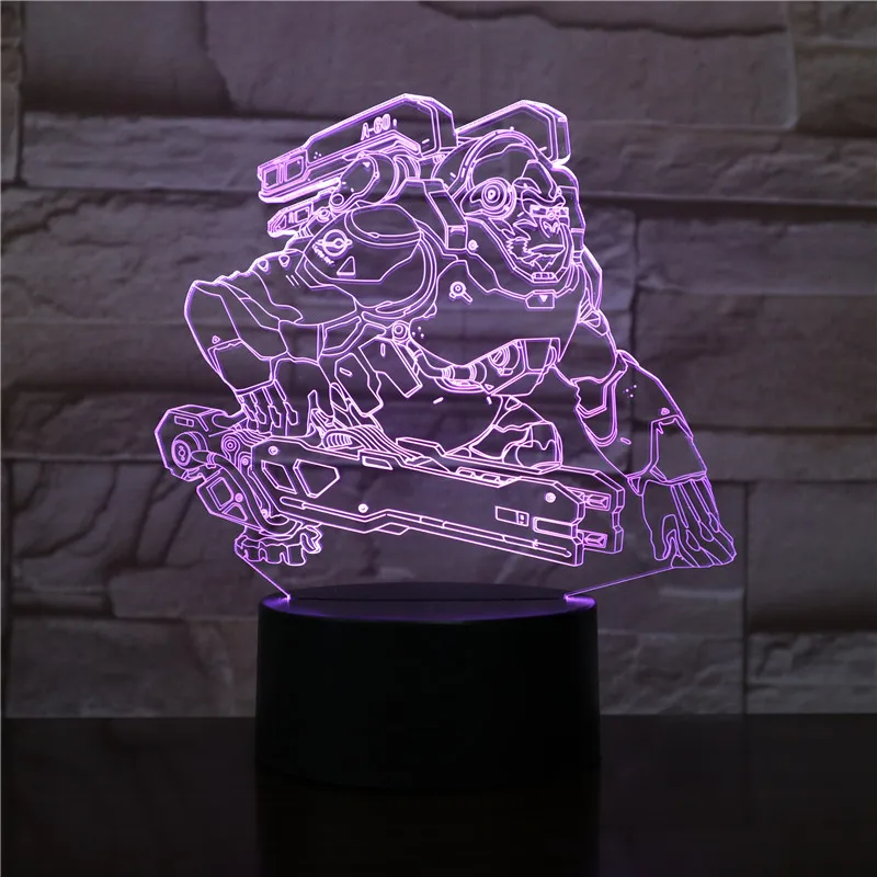 

OW Hero Gorilla WINSTON Figure 3d Lamp for Kids Bedroom Nightlight Office Child Study Room Decoration Overwatch Led Night Light