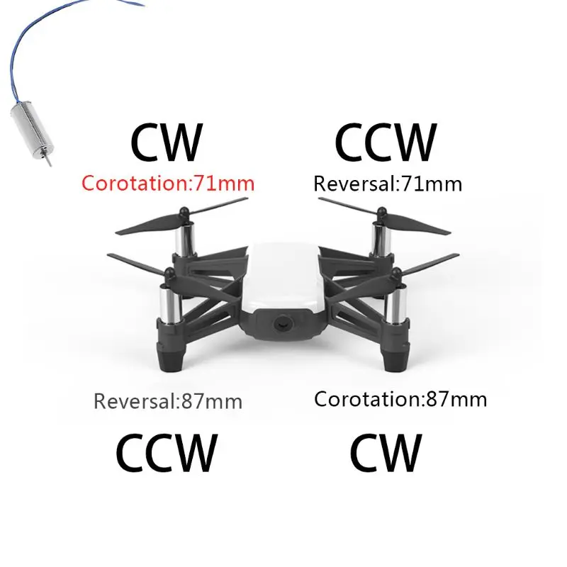 

Coreless Motors Clockwise Counterclockwise CW CCW Set for TELLO RC Mini Drone Electrical Machine Repair Accessories