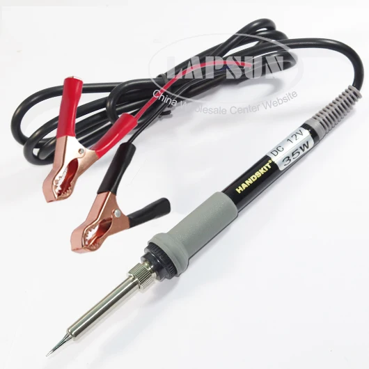 

1pcs 12V Voltage DC 35W Car Battery Electric Solder Soldering Iron Kit with DC Power Clips Clamp Cable