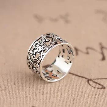 

Thai Silver Ring S925 Pure Silver Thai Silver Wholesale Personality Exquisite Hollow Out Gift Flower Ring Network