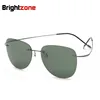 Brightzone 100% Titanium Super Light Rimless Hot Selling Fashionable Retro Summer Sunglasses Polarized Mirrored Women Round 2022 ► Photo 3/6