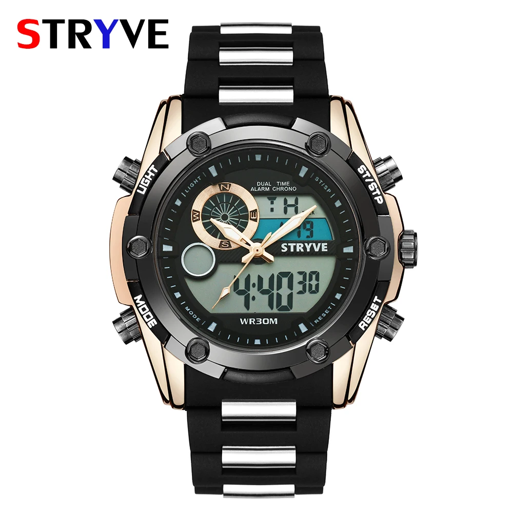 Часы наручные Stryve Мужские кварцевые роскошные брендовые цифровые