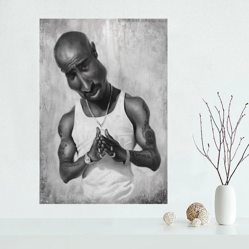 Хороший на заказ 2PAC, Тупак Холст плакат печать живопись искусство настенный Шелковый плакат ткань печать ткань плакат - Цвет: Прозрачный