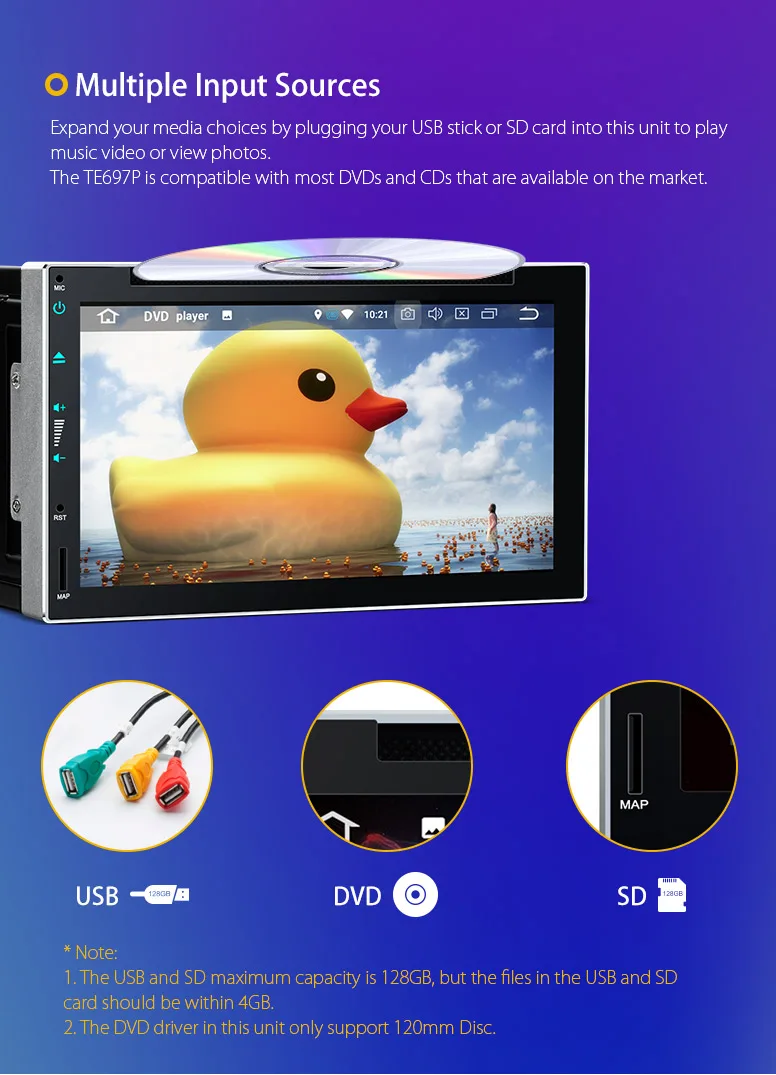 Best XTRONS 2 Din Universal Radio Audio 6.95" Android 8.0 Octa Core Car Stereo DVD Player Steering Wheel GPS Navigation 4G DAB+OBD2 14