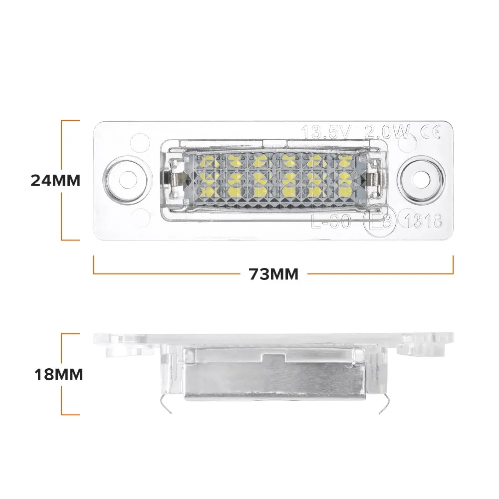 2 шт. 18SMD Автомобильный задний светодиодный фонарь номерного знака 12 В для VW Touran/Passat B6 5D/Jetta Candy SKODA Superb 1 3U B5