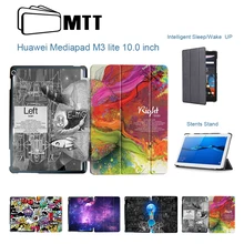 MTT мультфильм чехол с граффити для huawei MediaPad M3 Lite 10 дюймов BAH-W09 BAH-AL00 тонкий из искусственной кожи флип Смарт-Чехол протектор